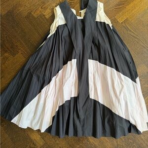 Marc by Marc Jacob’s Pleated Colorblock Midi Dress in Black and White